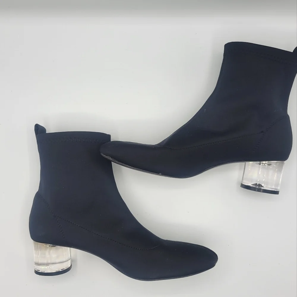 Zara booties with clear rounded heal size 35
